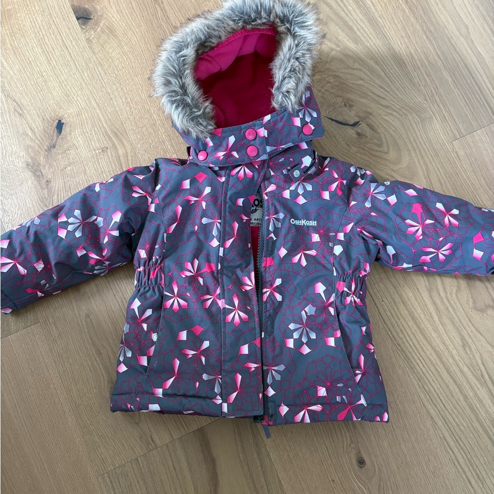 OshKosh B'gosh Pink and Gray Geometric Jacket